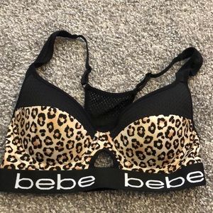 BEBE cheetah sports bra